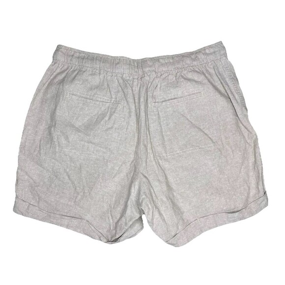 Eddie Bauer Shorts Women Large Elastic Waist Drawstring Cuffed Beige Linen - Picture 3 of 5